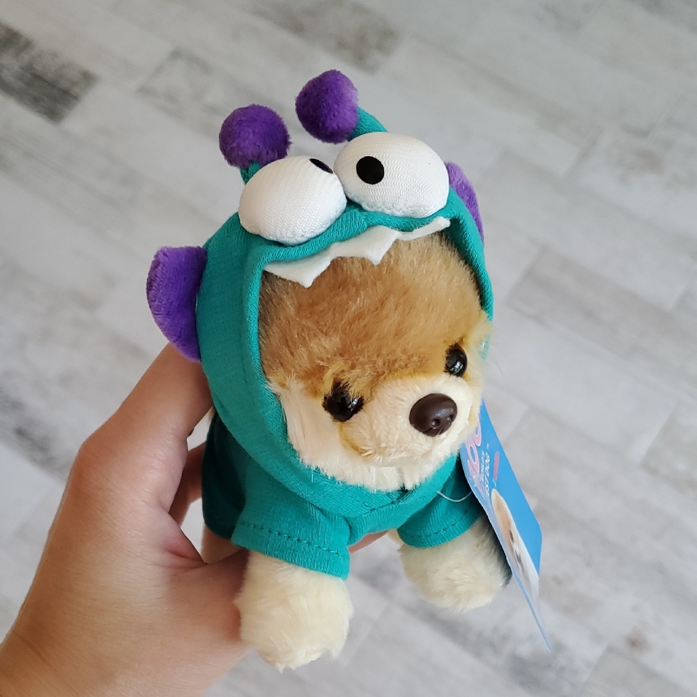 New Stuffed Boo The Pomeranian Teal Monster Dog Costume with Purple Accents